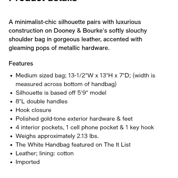 Dooney & Bourke Belvedere Lock Pebble Leather Hobo Shoulder Bag - Picture 8 of 9